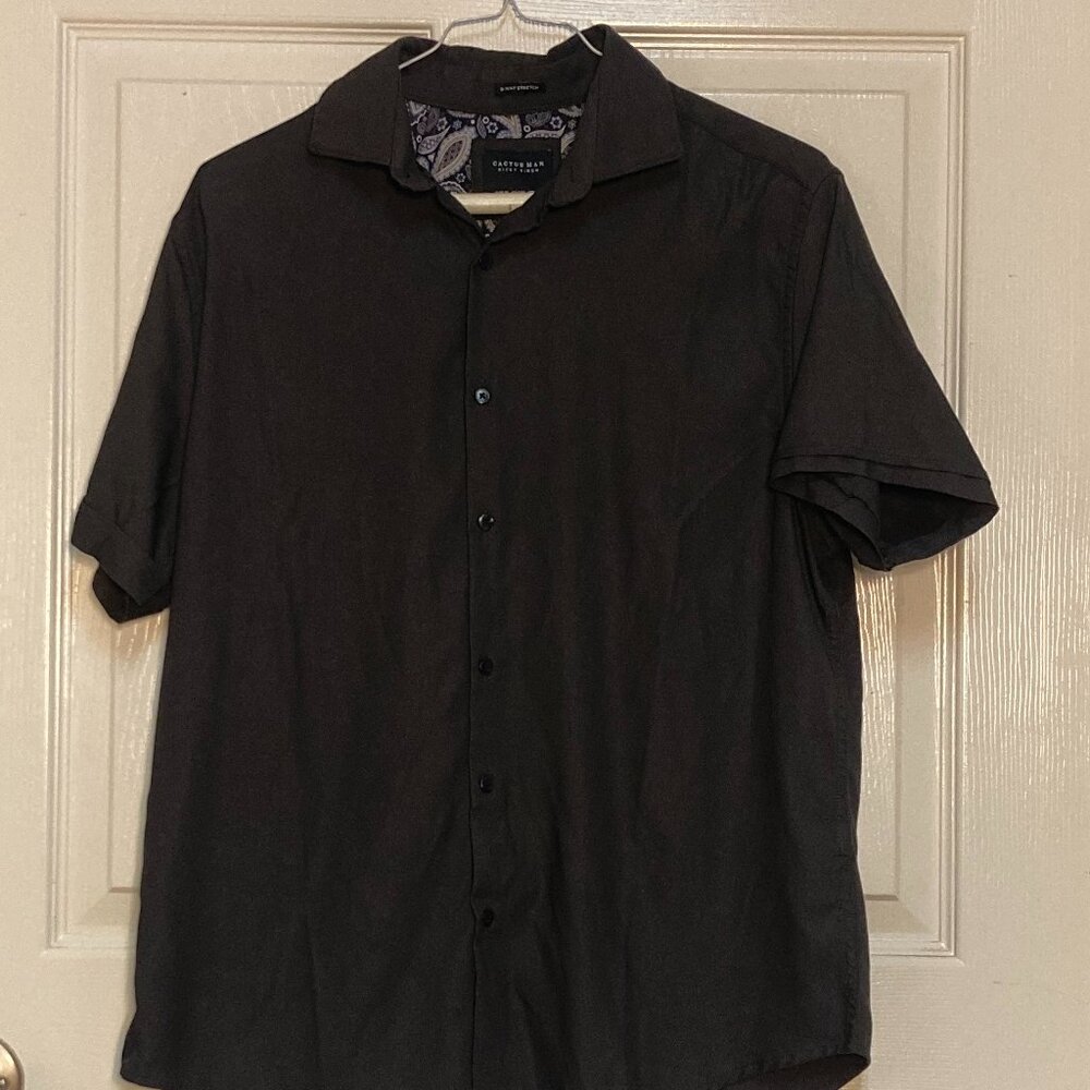 Men's shirt by Cactus Man Ricky Singh charcoal black sze medium